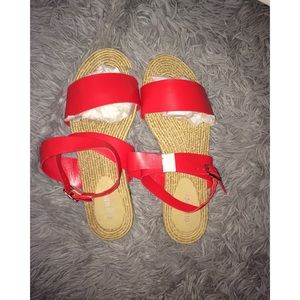 Beautiful faux leather red sandals
